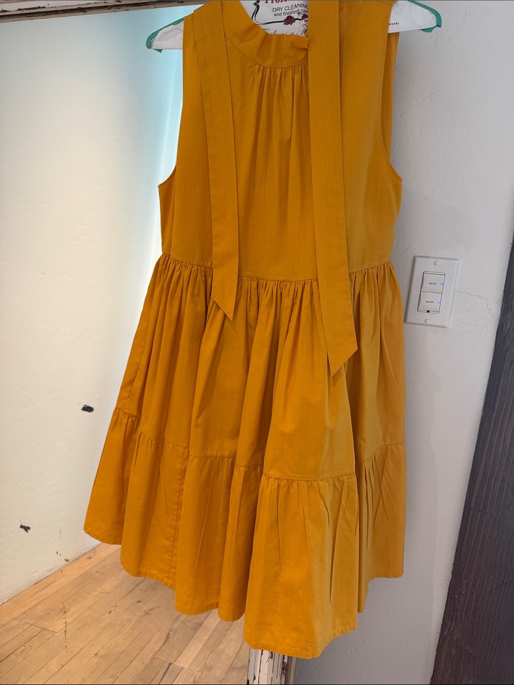 Aish  ' Tiered Tie-Neck Dress in ORANGE